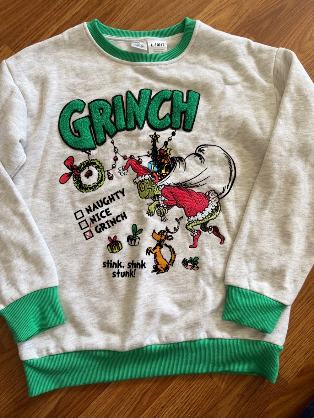 Grinch Graphic Kids Sweatshirt - Size 10/12